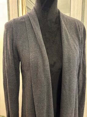 LOFT Dark Gray Open-Front Women's Sweater Cardigan